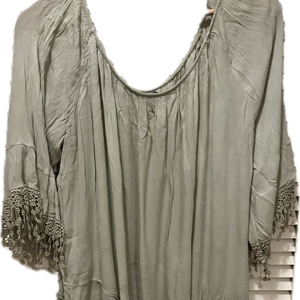 Saks Fifth Ave cotton blouse. Sea-foam green. XL